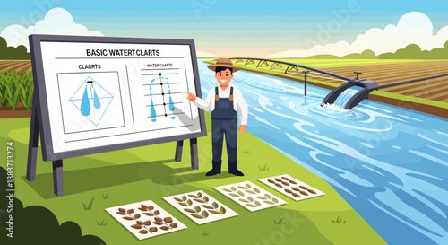 Water Control Gate Mechanism and Clay Types for Irrigation
