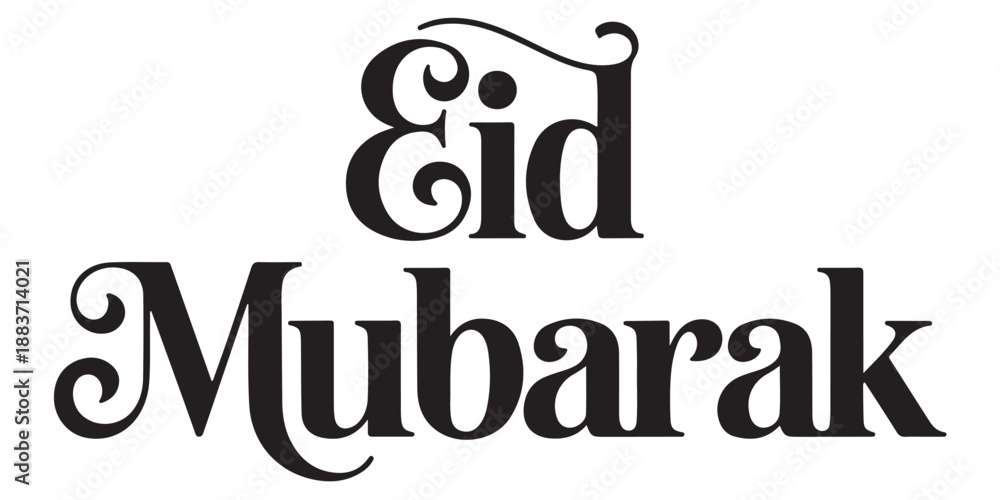 Obraz premium Eid mubarak typography design for islamic holiday celebration with elegant decorative lettering