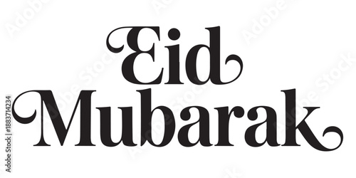 Eid mubarak elegant typography design for muslim holiday greeting cards and festive banners