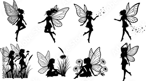 Collection of golf cart vector icons and silhouettes, set of recreational vehicle transportation for golfers, resort travel, and small utility vehicle graphic design elements, black and white.