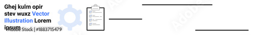 Task management, workflow organization, process optimization, productivity tools, goal achievement, data visualization. Gear icon with a checklist. Task management and workflow organization