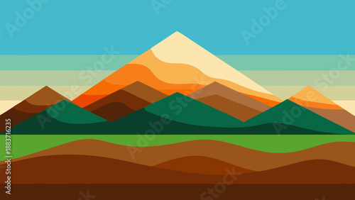 An ancient Egyptian landscape at sunset features the pyramids of Giza and a camel trekking across orange sand dunes under a cloudy sky