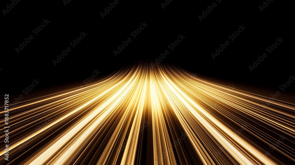 Fototapeta premium Black gold style background with golden glowing lines