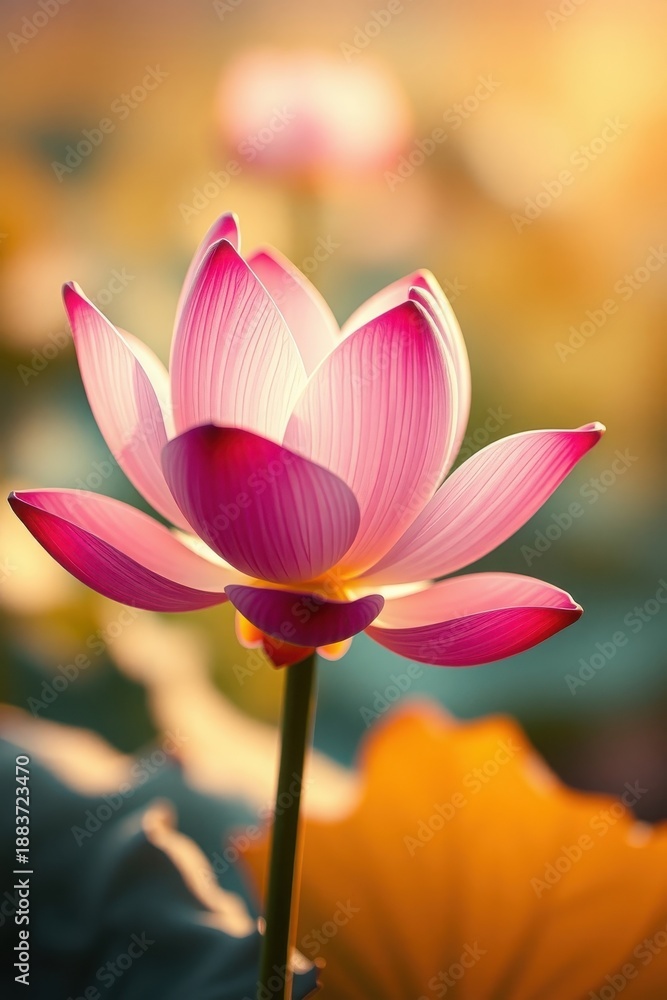 Fototapeta premium Bunga Teratai Merah Muda