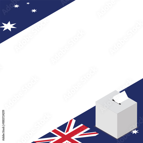 Australia Election Box Square Template Vector
