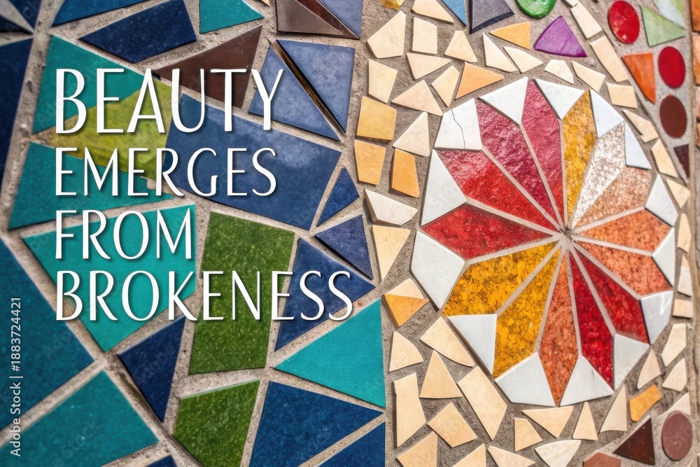 Fototapeta premium Mosaic Tiles Forming Geometric Patterns