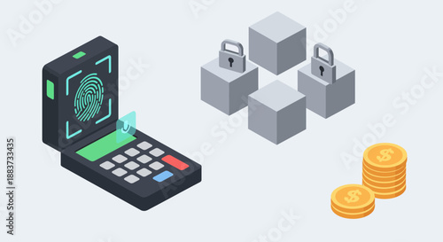 Digital security and financial transactions with biometric authentication and blockchain technology.