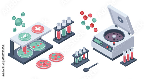 Laboratory equipment and scientific instruments for medical research and analysis.