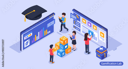 Students collaborating on a digital project with online learning tools and resources.