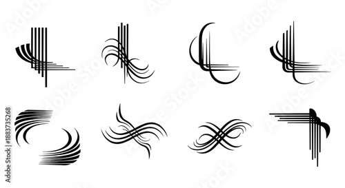 Elegant collection of black and white decorative corner and border design elements, perfect for enhancing invitations, certificates, and documents with a sophisticated flourish.