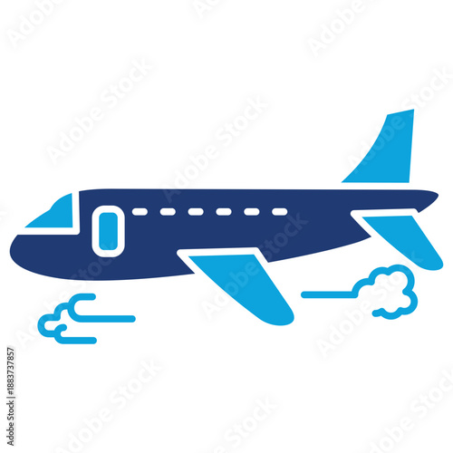airplane mixed color icon