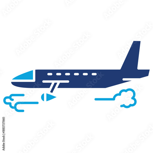 airplane mixed color icon