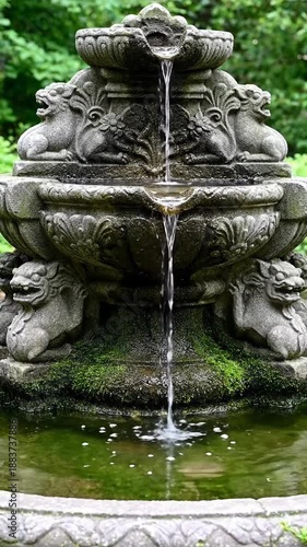 Wallpaper Mural Ornate stone fountain with water flowing Torontodigital.ca