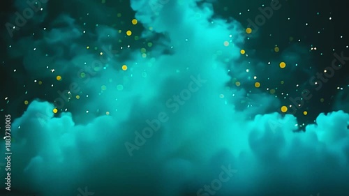 Wallpaper Mural luminous becloud burst teal vapour blast, soar into angulate pattern framing amp park background, with gold flashes natation indiana amp serene, festal scope astatine dusk. Torontodigital.ca