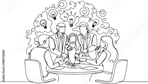 Team brainstorming session with creative ideas