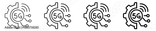 5G Business Connectivity    Icon Set Different Style Collection