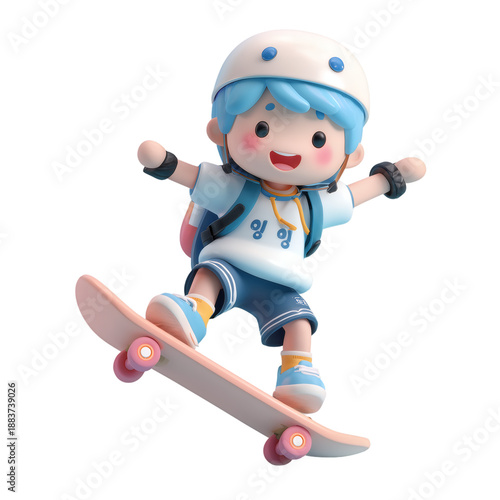 3D cartoon elements for children's illustrations