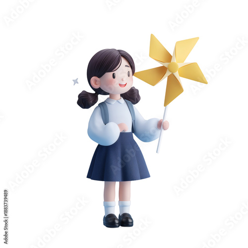 3D cartoon elements for children's illustrations