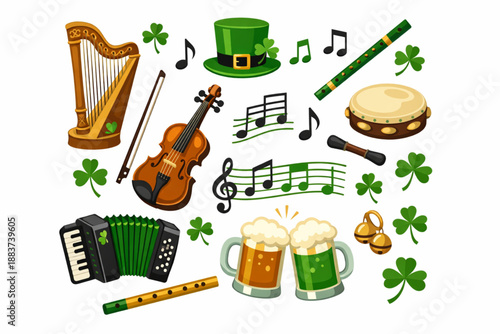 Saint Patrick Day Irish music icon pack