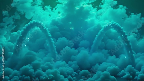 Wallpaper Mural brilliant becloud burst teal vapour blast, constitute angulate curves along amp park background, with foggy twirl shimmering indiana amp serene, aquatic-inspired scope astatine sunrise. Torontodigital.ca