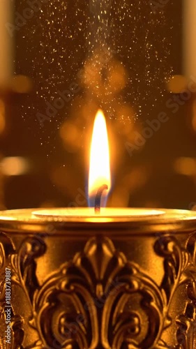 Wallpaper Mural Burning candle with golden light and smoke Torontodigital.ca