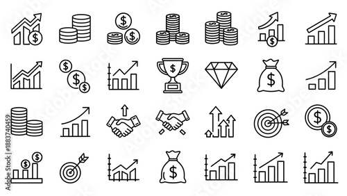 Business Finance Icons and Symbols.