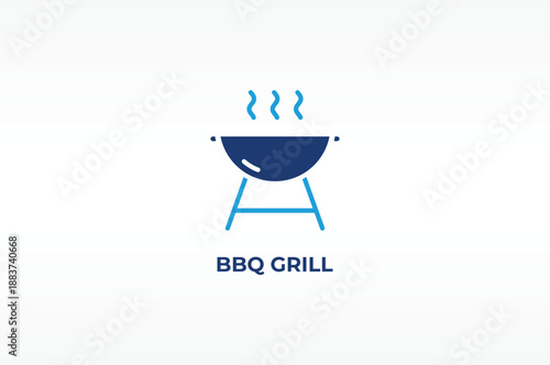 BBQ GRILL vector, icon or logo sign isolated symbol illustration