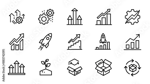 Business Growth and Finance Icons.