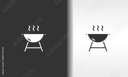 Bbq Grill Vector, Icon Or Logo Sign Isolated Symbol Illustration