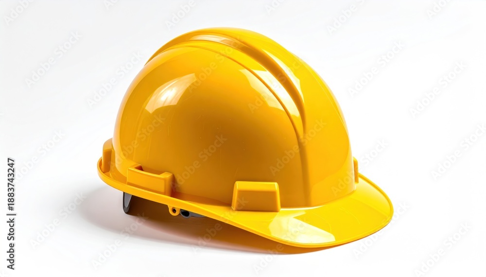 Fototapeta premium Yellow Hard Hat for Construction and Safety on White Background.