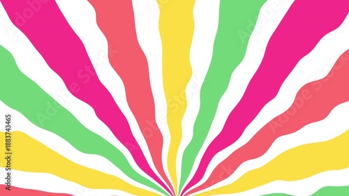 Colorful radial wavy stripes vibrant retro background