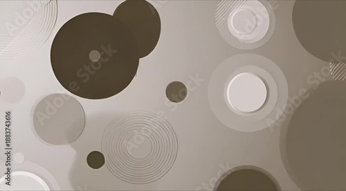 A video showcasing a creative design featuring various sized circles in shades of brown