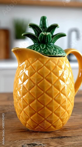 Wallpaper Mural Pineshaped pitcher on a wood table Torontodigital.ca