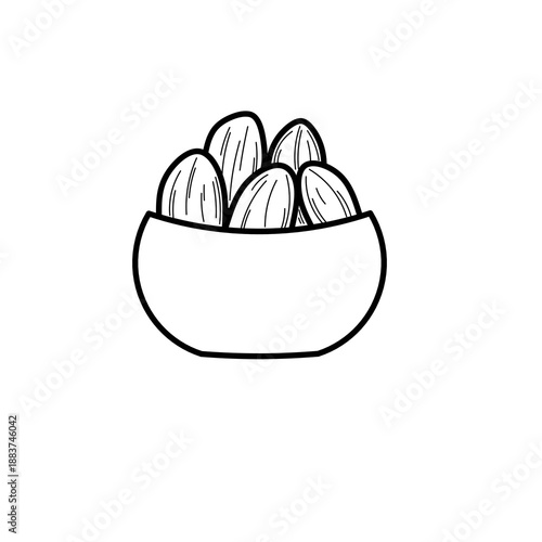 Simple line art of dates, fasting food. Ramadan kareem concept vector illustration.