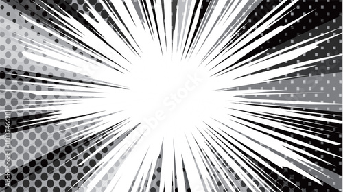 集中線　スクリーントーン　模様　背景