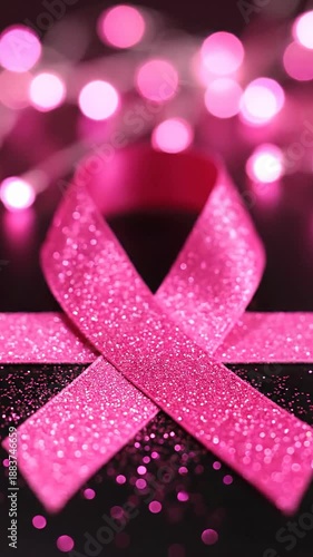 Wallpaper Mural Pink ribbon glitter symbol of aeness Torontodigital.ca