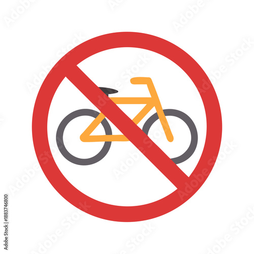 No Bicycles Allowed Sign Illustrating Safety and Traffic Regulations