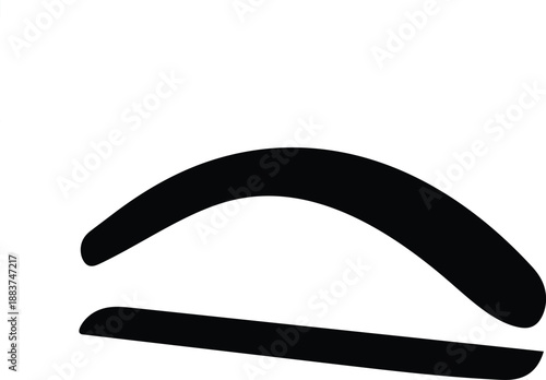 Simple Black Eyebrow Silhouette Graphic Design Element Isolated on White Background, Minimalist Vector Art
