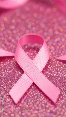 Wallpaper Mural Pink aeness ribbon on sparkling background Torontodigital.ca