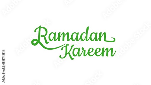 Animated Ramadan Kareem Hand Written Text on Green Screen Chroma Key