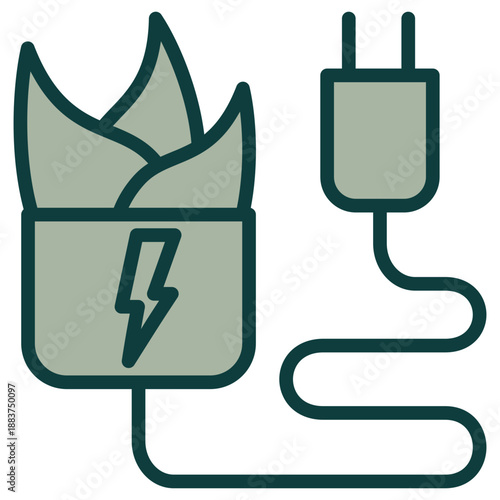 Biomass Energy Dual Tone Icon Mini Illustration, Use For Modern Concept, Print, Ui, Ux Kit, Web And App Development. Vector Related To Green Technology And More