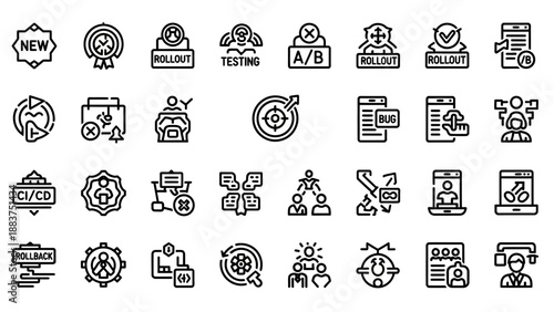 Business icons for marketing strategy.