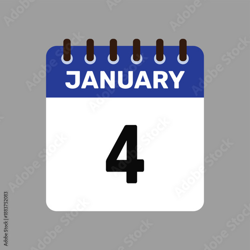 calendar january 4 icon vector reminder for important deadlines and special events this autumn season