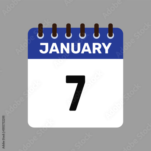 calendar january 7 icon vector reminder for important deadlines and special events this autumn season