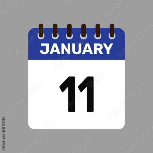calendar january 11 icon vector reminder for important deadlines and special events this autumn season