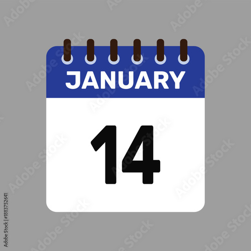 calendar january 14 icon vector reminder for important deadlines and special events this autumn season