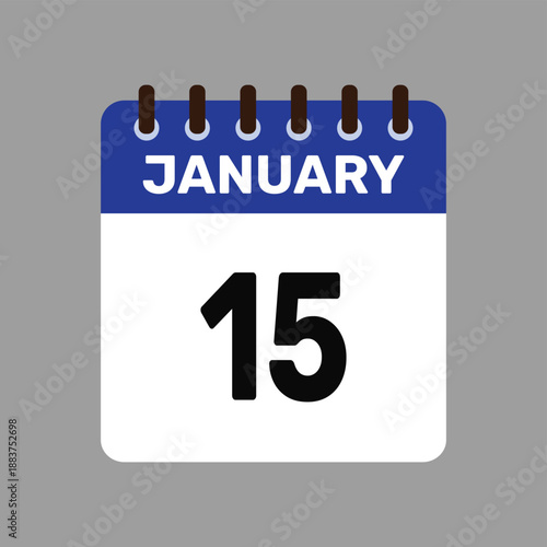 calendar january 15 icon vector reminder for important deadlines and special events this autumn season