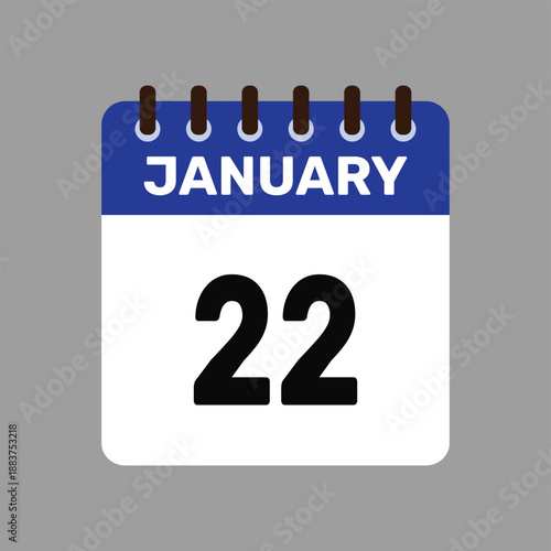 calendar january 22 icon vector reminder for important deadlines and special events this autumn season