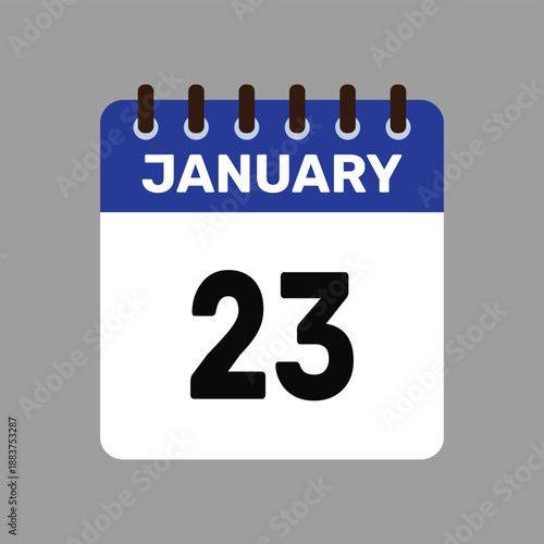 calendar january 23 icon vector reminder for important deadlines and special events this autumn season