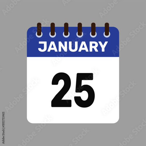 calendar january 25 icon vector reminder for important deadlines and special events this autumn season
